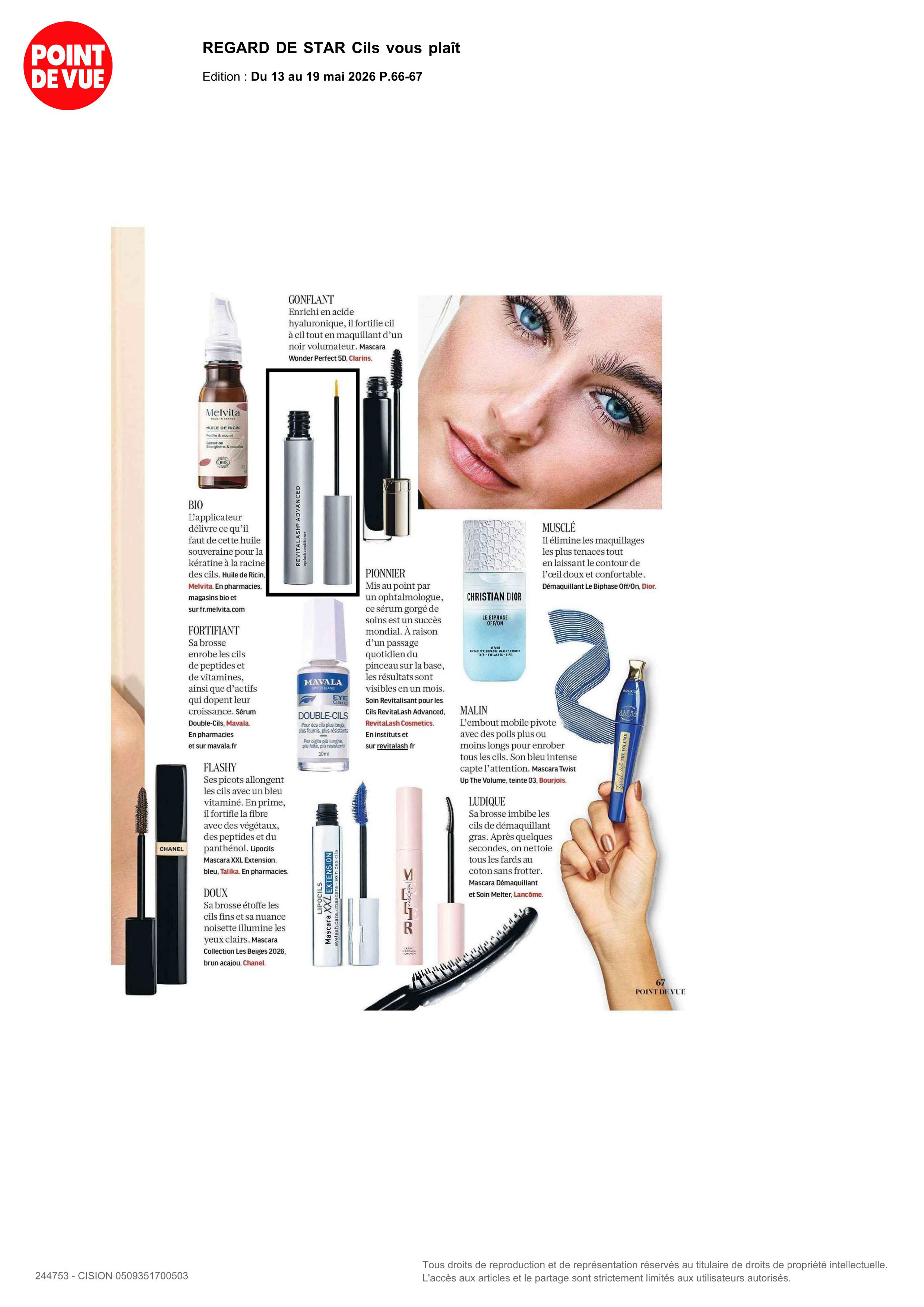 RevitaLash® Advanced paru dans Point de Vue - Mai 2026 